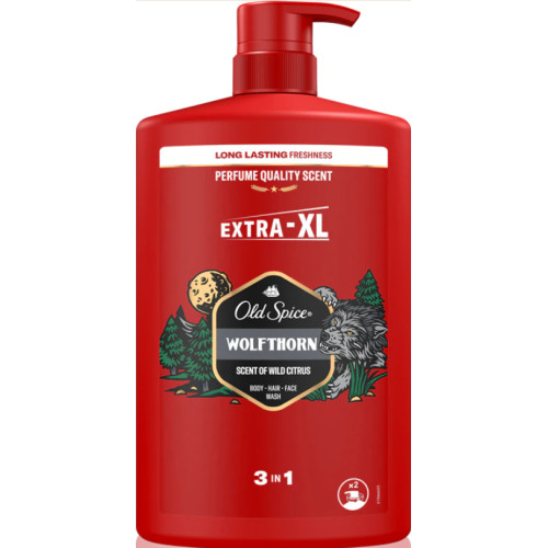 Гель для душу та шампунь 3 в 1 Old Spice Wolfthorn, 1 л